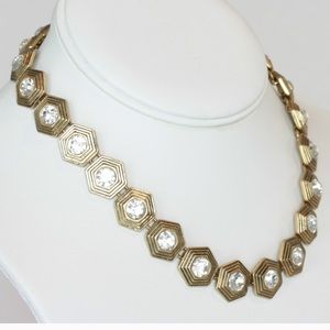 J. Crew Rhinestone Hexagon Necklace
